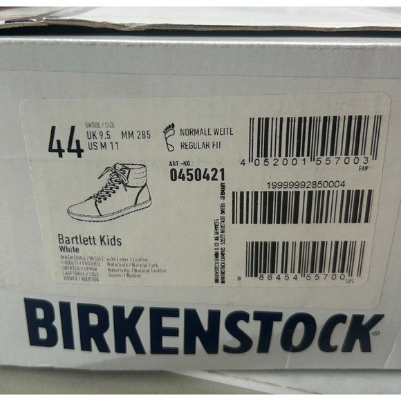Birkenstock Bartlett Goat Leather High Top Shoes White 0450421 Men 11/EU 44 NWB - Picture 9 of 10
